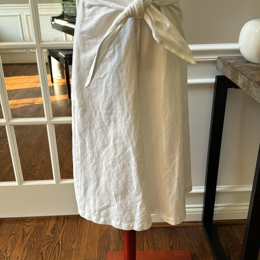 Vineyard vines White tie front linen dress Size 10 - Picture 3 of 14
